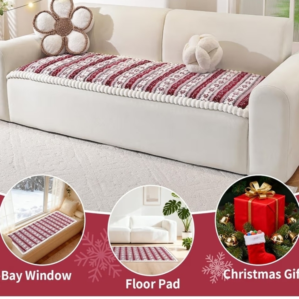 Cozy Red and White Dog Cover For Recliner Washable